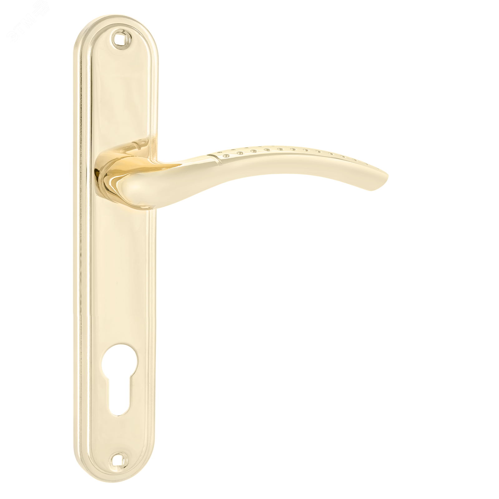 Изображение товара Ручка на планке под замок и цилиндровый механизм (комплект), АЛЛЮР 132-1 85мм GP золото (шт)