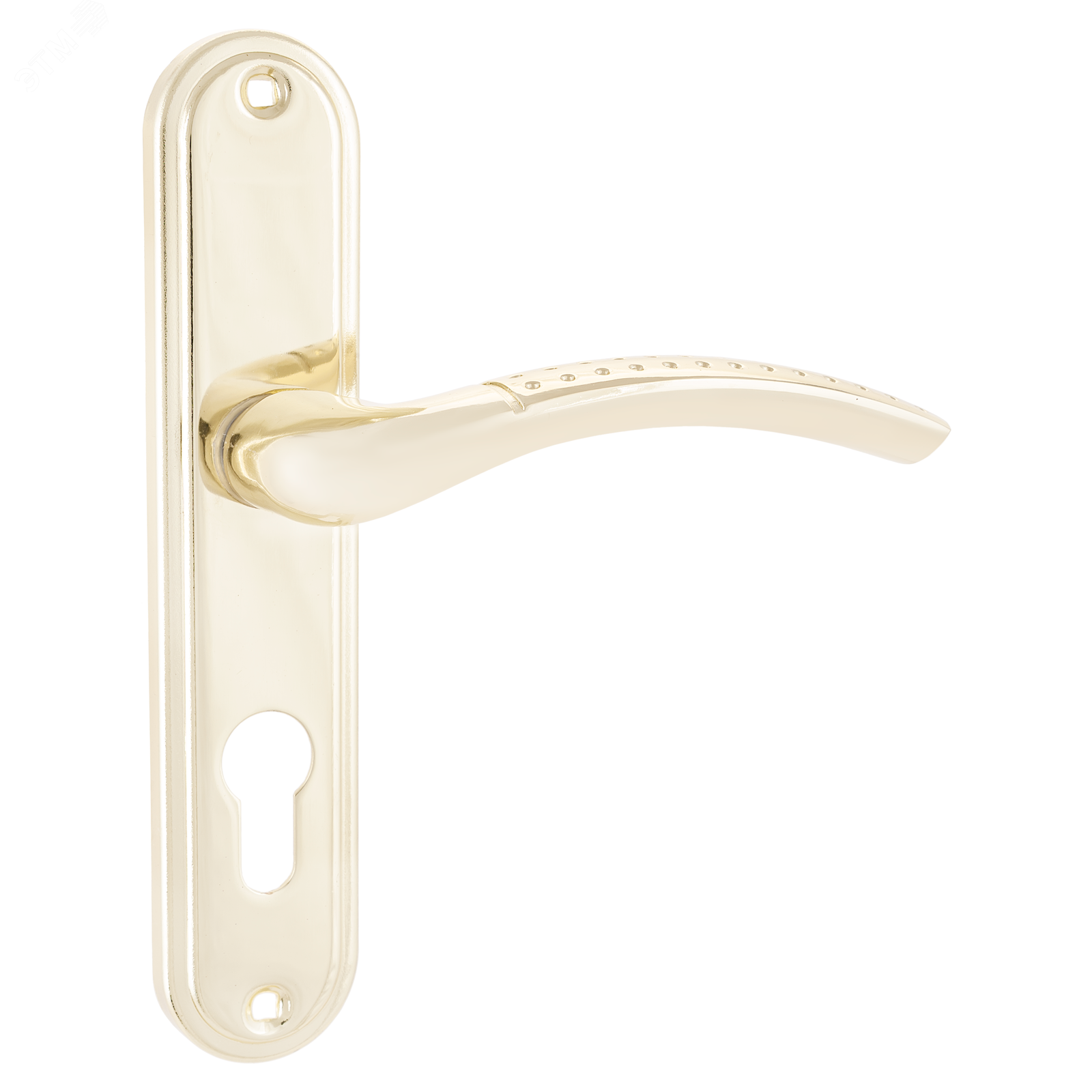 Изображение товара Ручка на планке под замок и цилиндровый механизм (комплект), АЛЛЮР 132-1 55мм GP золото (шт)