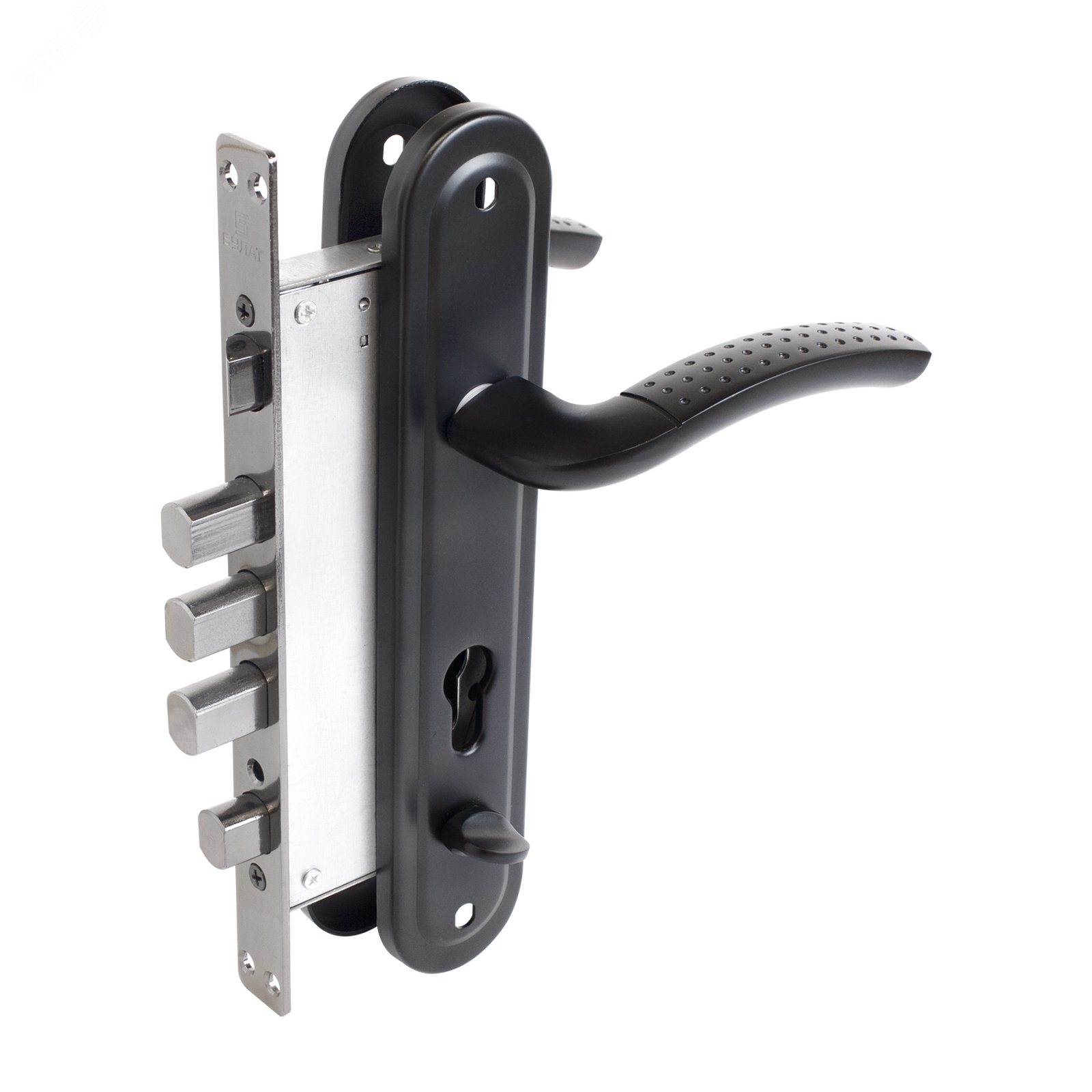 Изображение товара Врезной замок БУЛАТ ЗВ 4-4B.60.80.01.03-R АЛЬФА черный