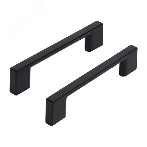 Ручка-скоба мебельная StahlBuro A302-96 2шт., BL матовый черный - фото 1