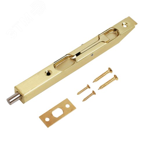 Шпингалет торцевой АЛЛЮР 01-160 SB мат. золото - фото 2