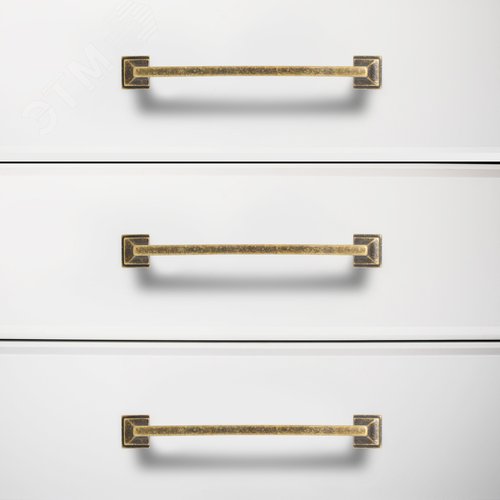 Ручка-скоба мебельная StahlBuro C2525-96 2шт., AB состаренная бронза - фото 3