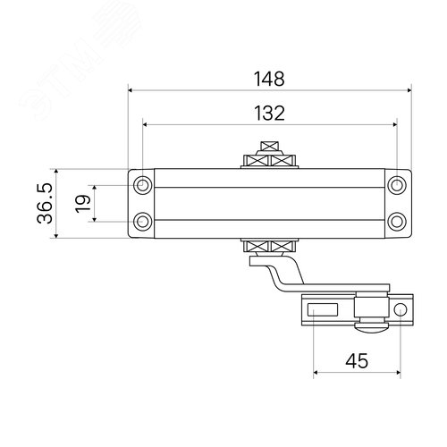 Доводчик дверной  БУЛАТ  ULTIMATE ДД-60 A-B (25-80 кг) черный - фото 3