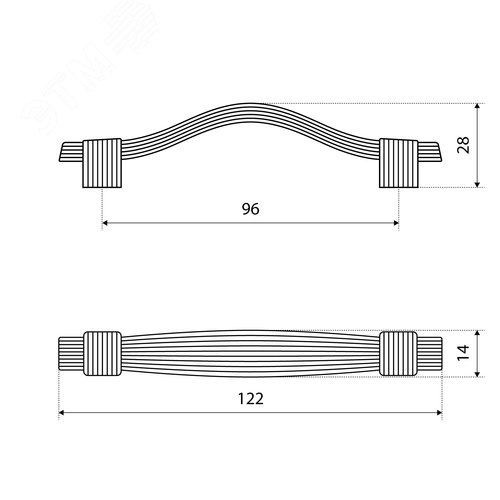 Ручка-скоба мебельная StahlBuro C2518-96 2шт., AS состаренное серебро - фото 5
