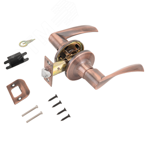 Изображение товара Ручка-защелка фалевая нажимная для межкомнатных дверей, СТАНДАРТ 8901 PS AC медь (шт)