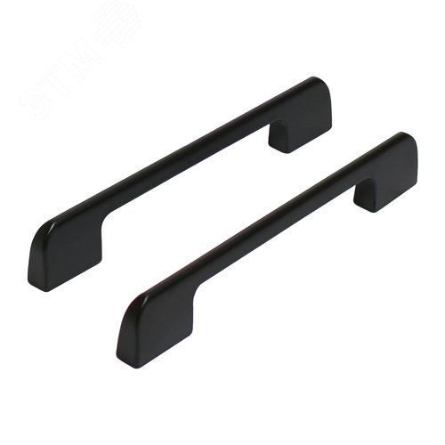 Ручка-скоба мебельнаяStahlBuro A300-128 2шт., BL матовый черный - фото 1