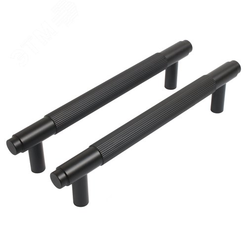 Ручка-скоба мебельная StahlBuro AP2309-128 2шт., BL матовый черный - фото 1