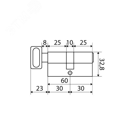 Цилиндровый механизм Стандарт MAX 60 (30х30В) SB 5кл мат.золото - фото 3