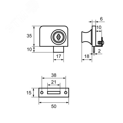 Замок мебельный StahlBuro 805 - фото 3