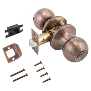 Изображение товара Ручка-защелка для межкомнатных дверей, СТАНДАРТ 607 BK AC медь (шт)