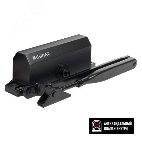 Доводчик дверной БУЛАТ ARCTIC ДД 502/4 A-B (60-120 кг) черный - фото 1
