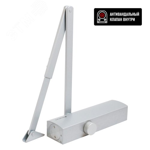 Изображение товара Доводчик дверной БУЛАТ PROFI ДД 802/5 B-S (25-120 кг) серебро (шт)