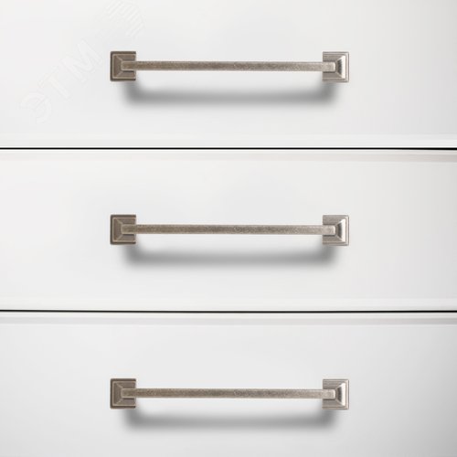 Ручка-скоба мебельная StahlBuro C2526-96 2шт., AS состаренное серебро - фото 3