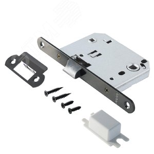 Изображение товара Защелка врезная универсальная без ручек для деревянных межкомнатных дверей, АЛЛЮР АРТ L7050PR BN черный никель (шт)