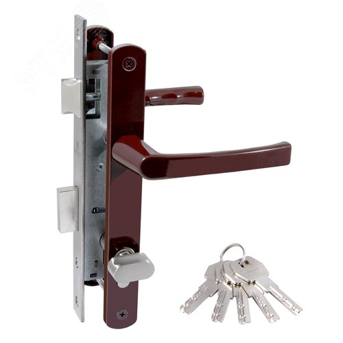 Изображение товара Замок для КАЛИТКИ врезной БУЛАТ ЗВ4-1В.25.01.8017 коричневый МЦ МАХ 80мм (шт)