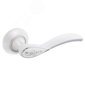 Изображение товара Ручка на круглой накладке (комплект). АЛЛЮР АРТ ШЭРОН W/CP (17112) белый/хром (шт)