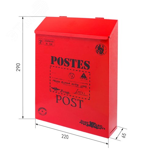 Ящик почтовый АЛЛЮР №3010 красный - фото 2