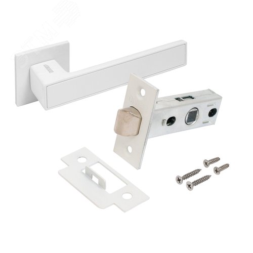 Изображение товара "Комплект ручка и защелка АЛЛЮР АРТ ""ЛАНА"" W/W+L45-8 W (86110/S45) матовый белый" (шт)