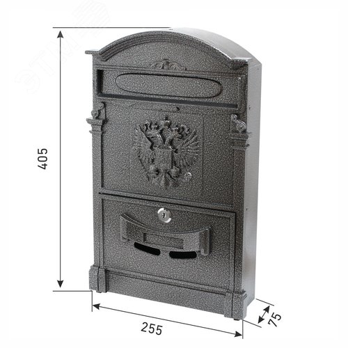 "Ящик почтовый АЛЛЮР №4011 ""Герб"" серебро" - фото 4