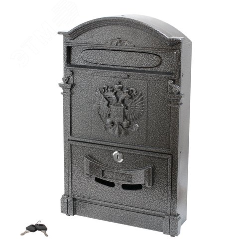 "Ящик почтовый АЛЛЮР №4011 ""Герб"" серебро" - фото 1