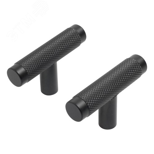 Ручка-кнопка мебельнаяStahlBuro AP2308 2шт., BL матовый черный - фото 1