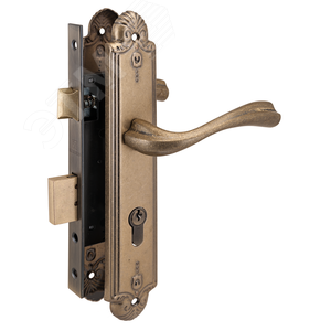 Изображение товара Замок врезной цилиндровый с ручками для деревянных дверей АЛЛЮР АРТ ЗВ4-70.07 OB состаренная бронза (шт)