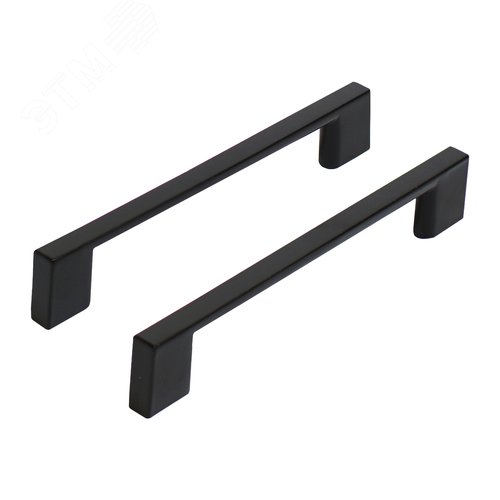 Ручка-скоба мебельная StahlBuro A302-128 2шт., BL матовый черный - фото 1