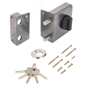 Изображение товара Замок накладной цилиндровый для деревянных дверей, АЛЛЮР ЗН1-2-3 (Ф) серебро (шт)