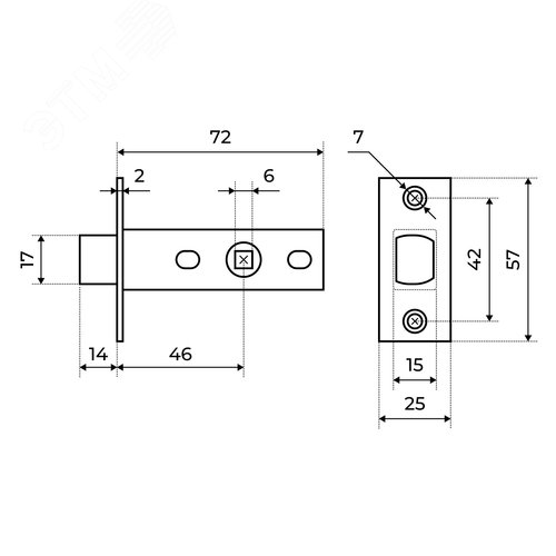 Задвижка АЛЛЮР АРТ LB45-6 SN мат.никель - фото 3