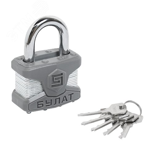 Замок навесной БУЛАТ ВС 0150 ПЛ стальной - фото 1