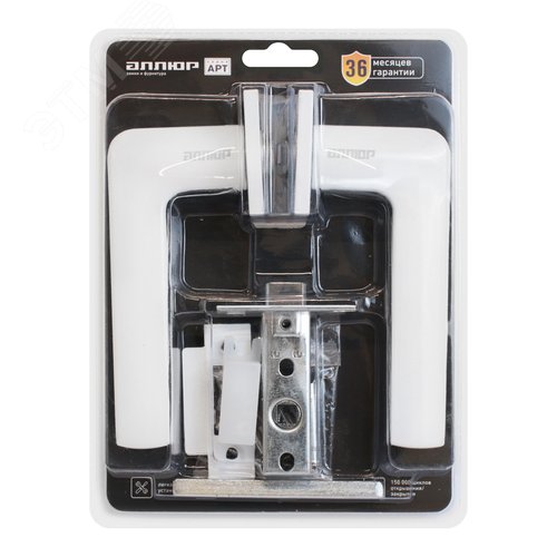 "Комплект ручка и защелка АЛЛЮР АРТ  ""ТИНА"" W+L45-8 W (88110/S45) матовый белый" - фото 7