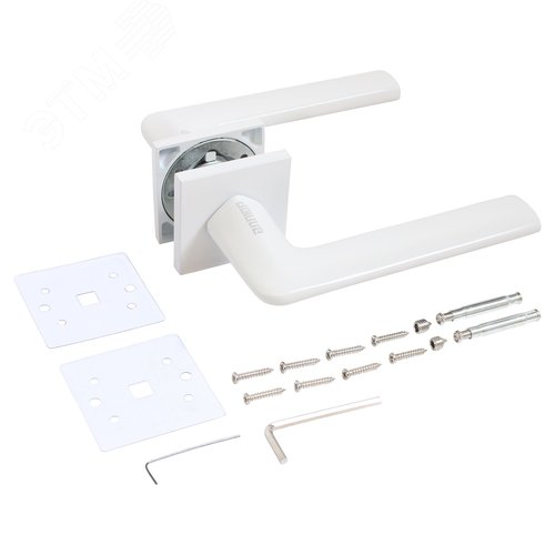 "Комплект ручка и защелка АЛЛЮР АРТ  ""ТИНА"" W+L45-8 W (88110/S45) матовый белый" - фото 3