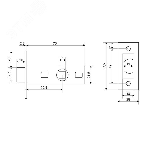 Защёлка  АЛЛЮР АРТ L45-8 CP хром - фото 3