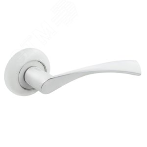 Изображение товара Ручка на круглой накладке (комплект). АЛЛЮР АРТ ОСКАР W/CP (13112) белый/хром (шт)