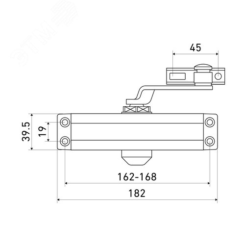 Доводчик дверной  БУЛАТ  ULTIMATE ДД-100 A-B (40-120 кг) черный - фото 3