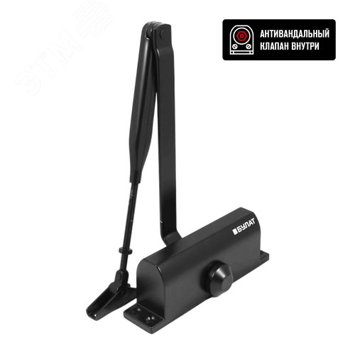 Доводчик дверной  БУЛАТ  ULTIMATE ДД-100 A-B (40-120 кг) черный - фото 1