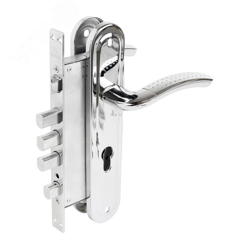 Замок врезной  БУЛАТ  ЗВ 4-4B.60.80.01.04-R АЛЬФА хром без ц/м (ЗВ4-0526R) - фото 1