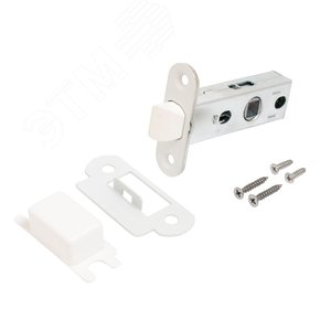 Изображение товара Защёлка АЛЛЮР АРТ L45-8-PR18 W матовый белый пластик овал.торц.планка18мм б/ручек (шт)