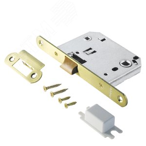 Изображение товара Защелка врезная универсальная без ручек для деревянных межкомнатных дверей, АЛЛЮР АРТ L7050PR SB золото матовое (шт)