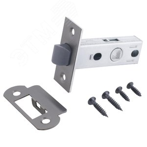 Изображение товара Защелка врезная универсальная без ручек для деревянных межкомнатных дверей, АЛЛЮР АРТ L45-8-P MBN графит (шт)