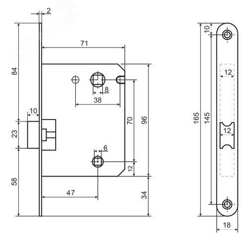 Защёлка АЛЛЮР АРТ L7050R CP хром - фото 3