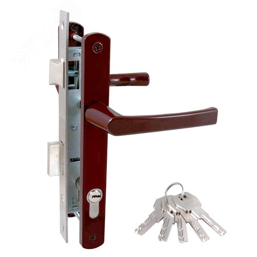 Замок для КАЛИТКИ врезной БУЛАТ ЗВ4-1.20.01.8017 коричневый МЦ МАХ 70мм - фото 1