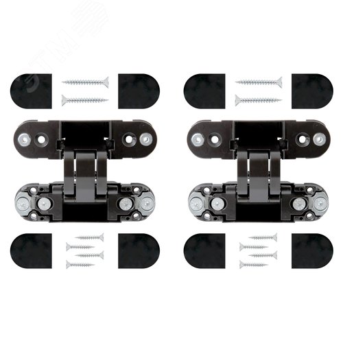 Петля дверная АЛЛЮР АРТ 110*30 3D матовый черный RAL 9005 - фото 3