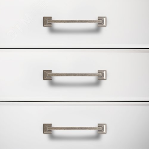 Ручка-скоба мебельная StahlBuro C2526-128 2шт., AS состаренное серебро - фото 5