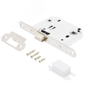 Изображение товара Защелка врезная универсальная без ручек для деревянных межкомнатных дверей, АЛЛЮР АРТ L7050R SN никель матовый (шт)