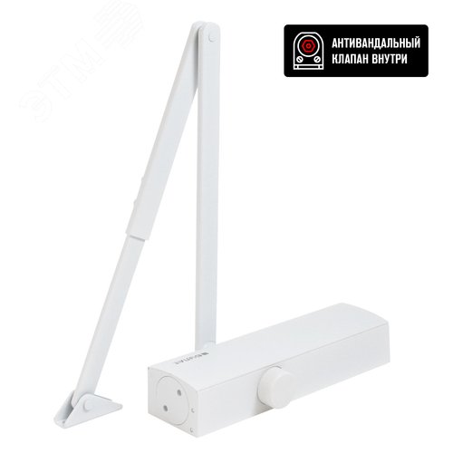 Изображение товара Доводчик дверной БУЛАТ PROFI ДД 802/5 B-W (25-120 кг) белый (шт)