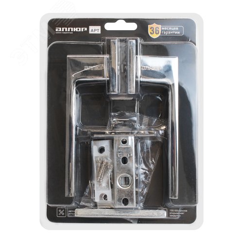 "Комплект ручка и защелка АЛЛЮР АРТ  ""ЛАНА"" CP/W+L45-8 CP (86211/S45) хром/белый " - фото 7