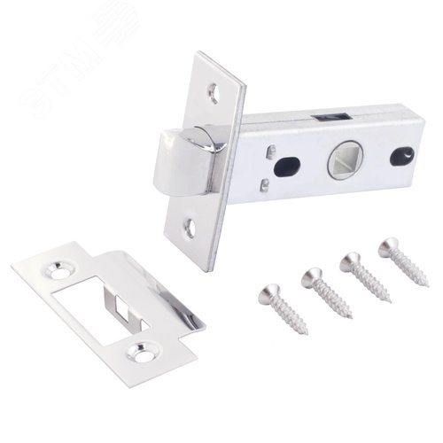 "Комплект ручка и защелка АЛЛЮР АРТ  ""ЛАНА"" CP/W+L45-8 CP (86211/S45) хром/белый " - фото 4