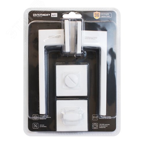 "Комплект ручка и защелка АЛЛЮР АРТ ""ЛАНА"" W/W +L7050S W+BK-S2 W (86110/S7050) матовый белый" - фото 8