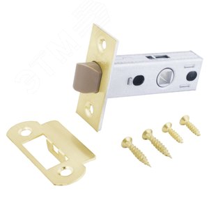 Изображение товара Защелка врезная универсальная без ручек для деревянных межкомнатных дверей, АЛЛЮР АРТ L45-8-P SB золото матовое (шт)